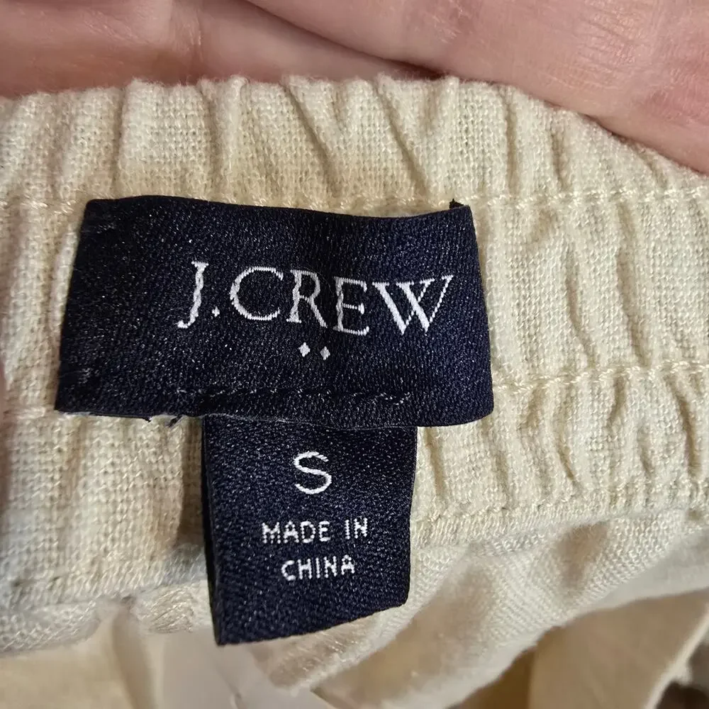 NEW NWT Women's J. Crew Cream Linen Blend Pull On Shorts | Size Small